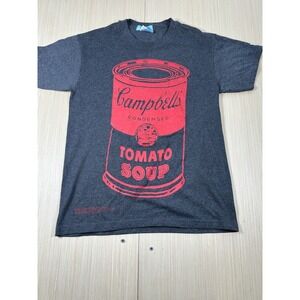 Andy Warhol T-Shirt Mens‎ Blue Graphic Campbell Tomato Soup Crew Neck Pullover